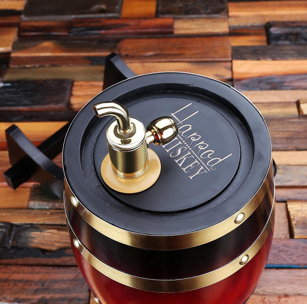 Personalized Barrel with Metal Tap, Groomsmen Gifts, Christmas Gift - Dark Red - Engravedideas