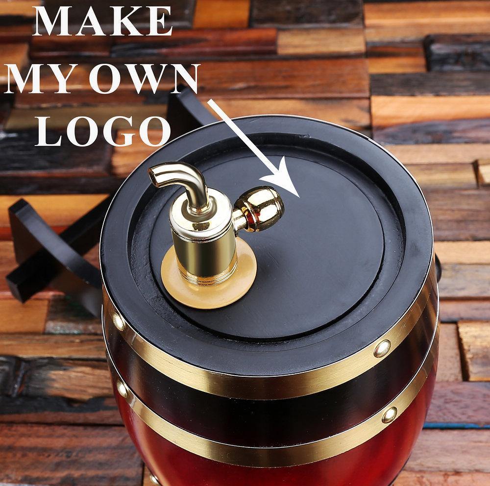 Personalized Barrel with Metal Tap, Groomsmen Gifts, Christmas Gift - Dark Red Engravedideas