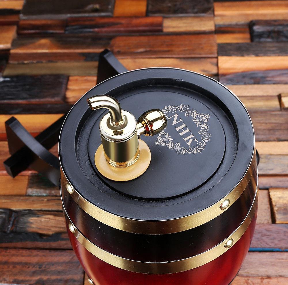 Personalized Barrel with Metal Tap, Groomsmen Gifts, Christmas Gift - Dark Red - Engravedideas