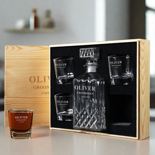 Groomsmen Gifts, Customized Decanter set - CustomizationMart