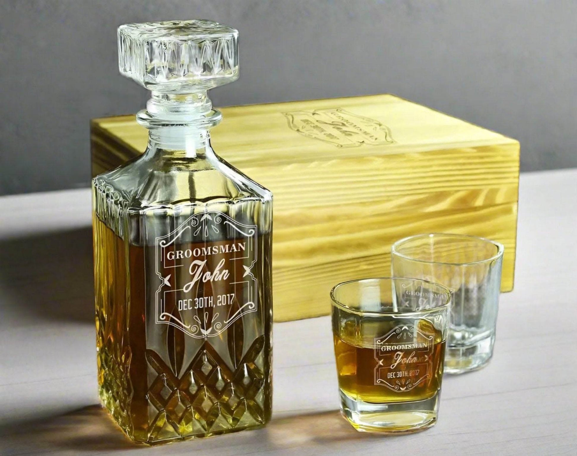 Groomsmen Gifts, Personalized Whiskey Decanter CustomizedGift