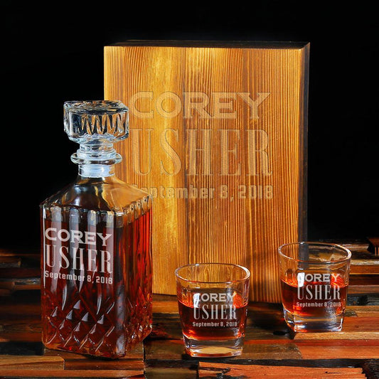 Engraved Whiskey Decanter, Groomsmen Gifts - Engravedideas