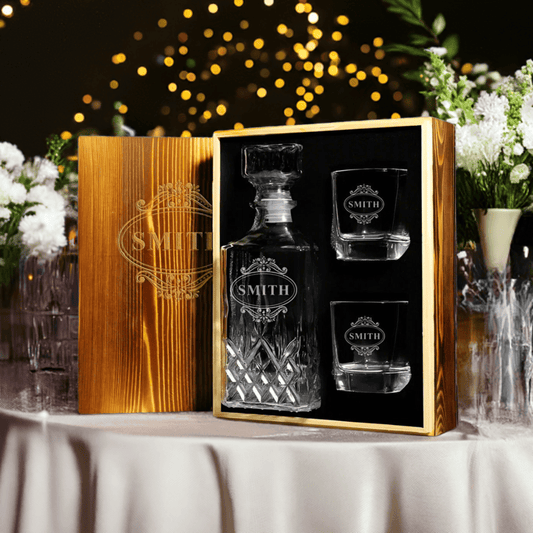 Groomsmen Gifts, Personalized Whiskey Decanter Set GiftideaStutio