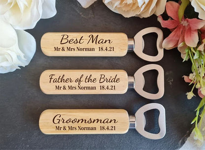 Personalized Wooden Handle Beer Opener StickumupukStore